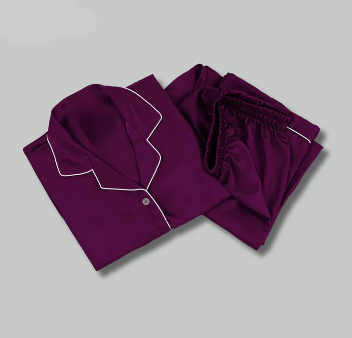 Burgundy Silk Pjs