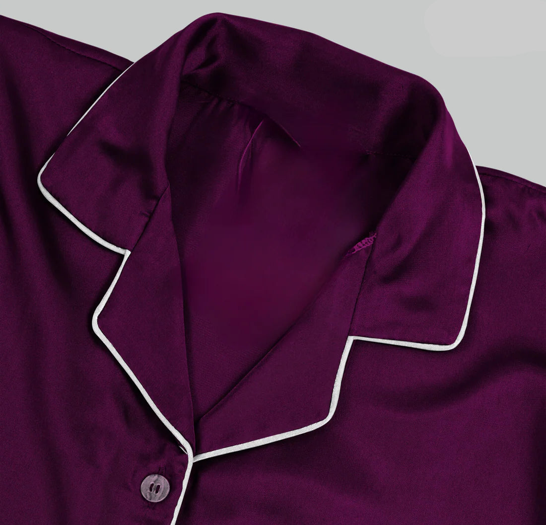 Burgundy Silk Pjs