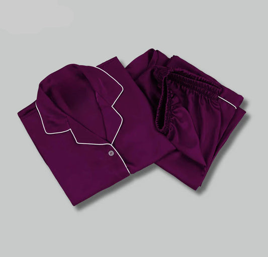 Burgundy Silk Pjs