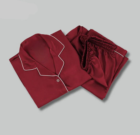 Maroon Silk Pjs