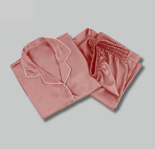 Rose Pink Silk Pjs